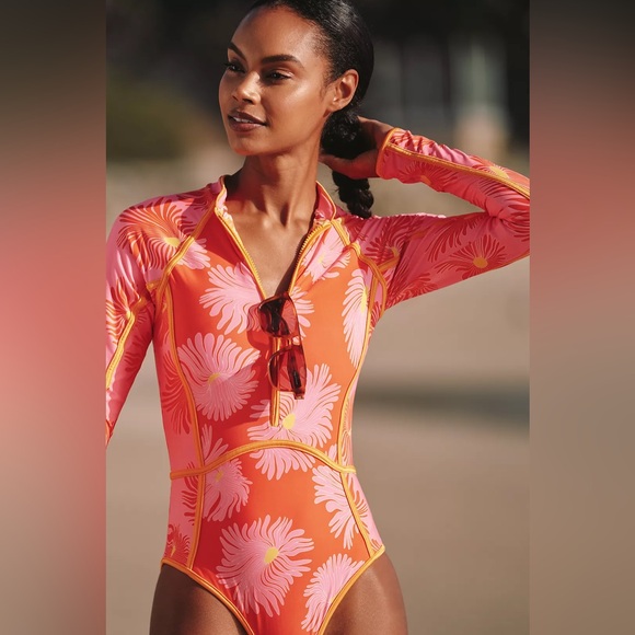 Anthropologie Other - Anthropologie Maaji Cardi Long-Sleeve Reversible One-Piece Swimsuit